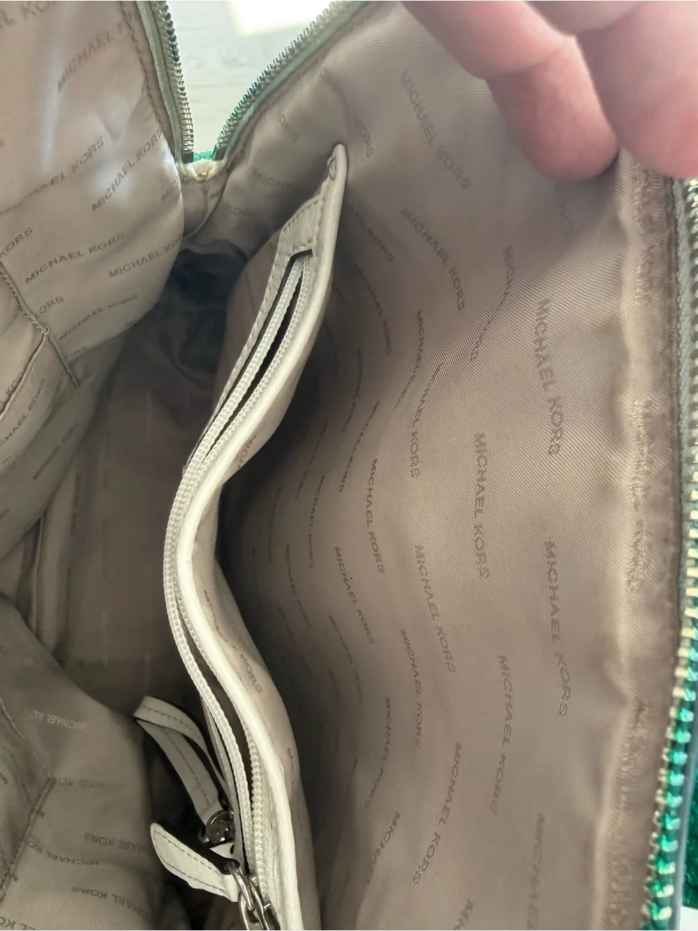 One of a kind hand painted Michael Kors Rhea Pebbled Leather Backpack